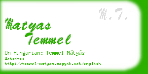 matyas temmel business card